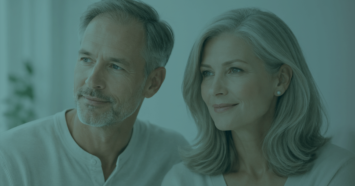 Older couple with graying hair